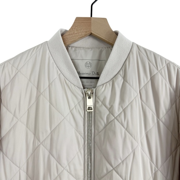 Massimo Dutti Longline Quilted Jacket Cream Sz S - Picture 3 of 14